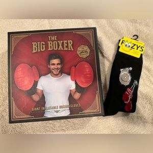Inflatable boxing gloves, and decorative boxing socks